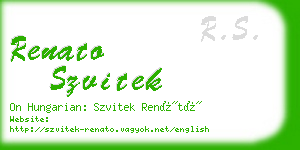 renato szvitek business card